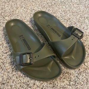 Birkenstock water friendly Madrid sandal, size 39 in Khaki (olive green)